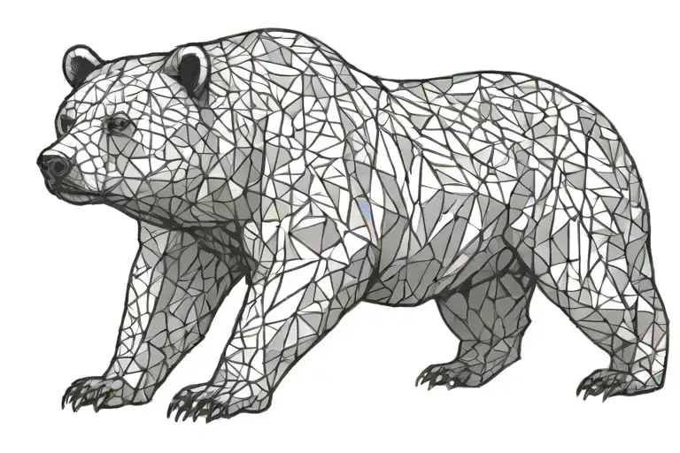 Angry Bear Full Body Little Lines