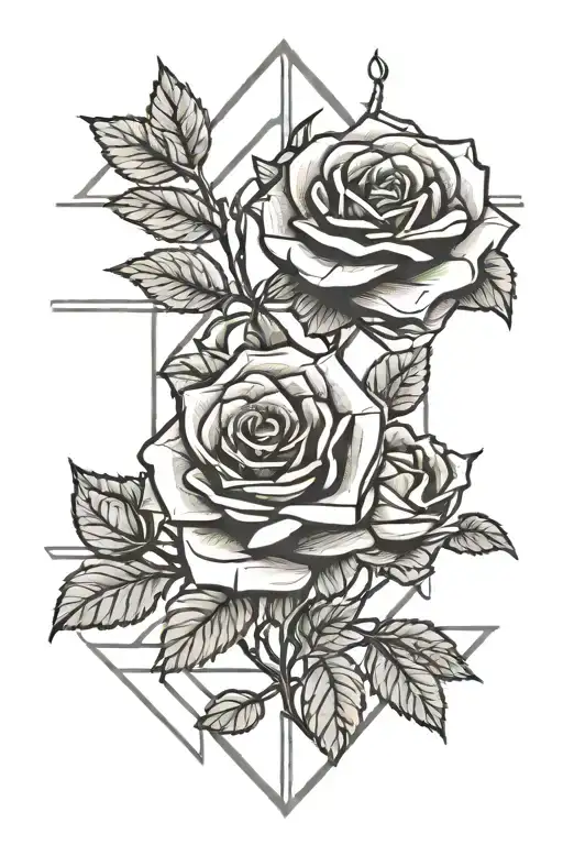 Roses And A Dirt Road Leading Towards A Sunset