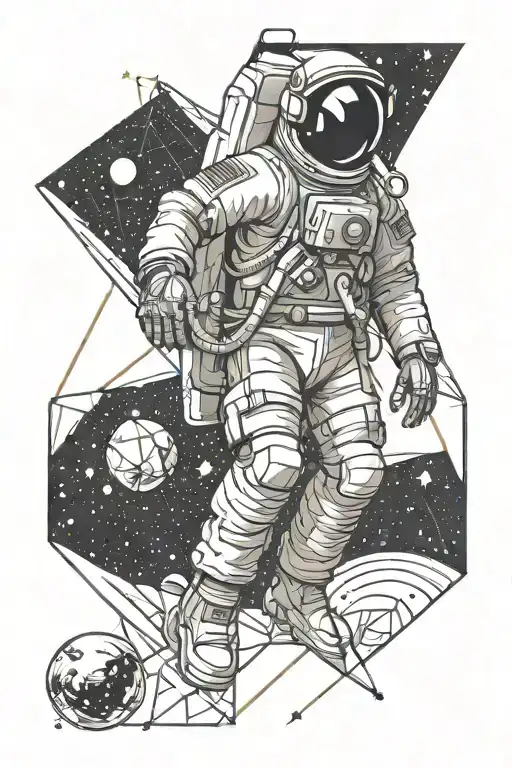 Astronaut In Space Themed
