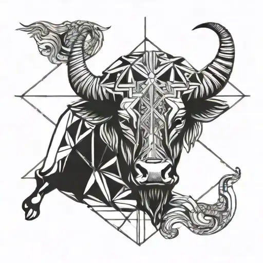 Libra Zodiac And Buffalo Head