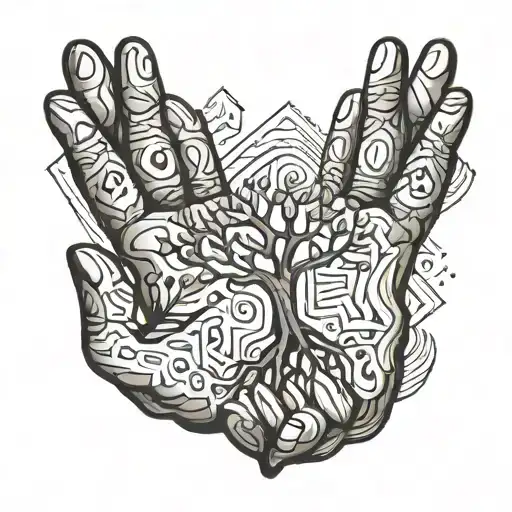 Hand And Smile And Tree