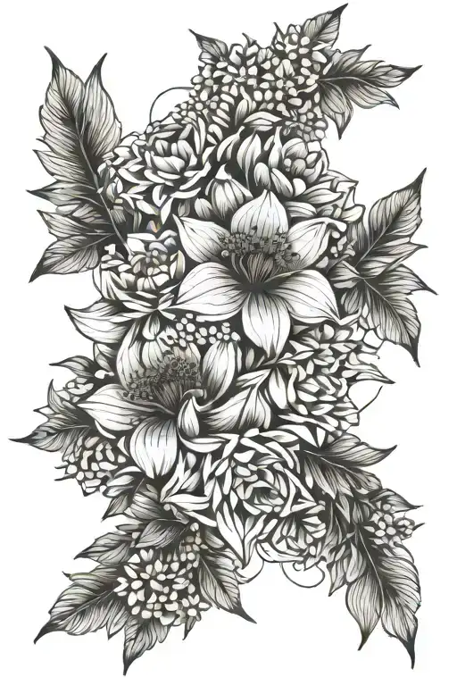 Birth Flower Bouquet Tied