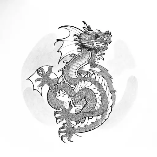 Dragon Huddling With A Group Ananases