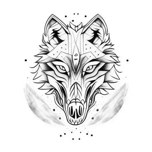 Wolf Skull With Blood Tears