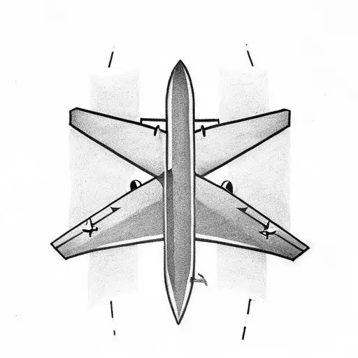 A Minimalist Tattoo Of An Airplane In Honor Of My Grandpa Who Was In The Air Force