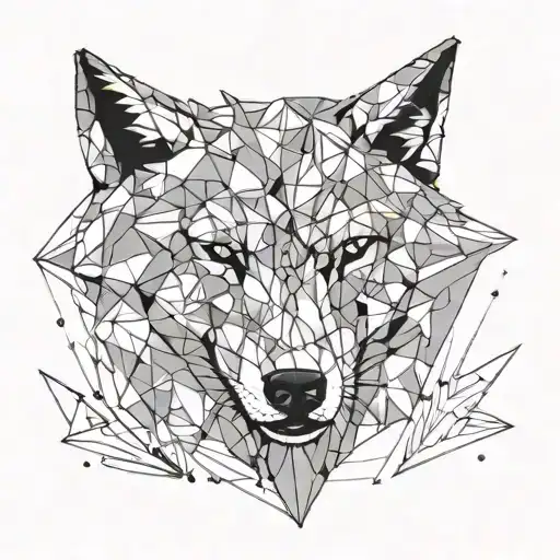 Wolf Made Out Of Crystals Being Dispersed