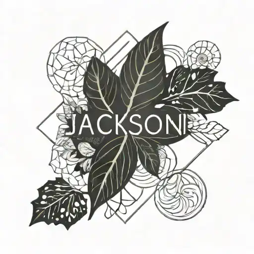 Simple Leaf And Infinity Symbol Surrounding The Words Jackson Roxy