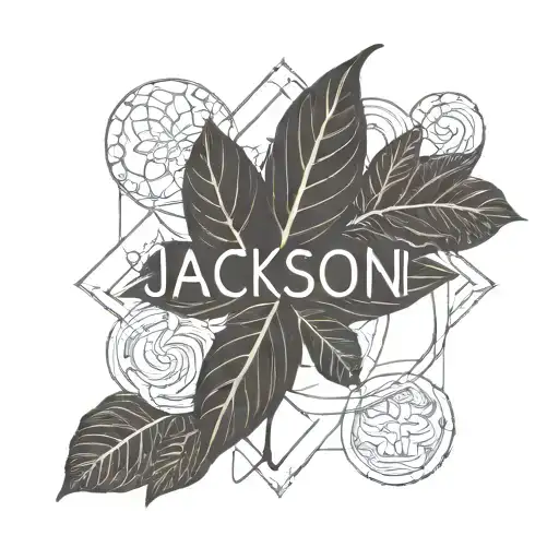 Simple Leaf And Infinity Symbol Surrounding Both The Words Jackson And Roxy