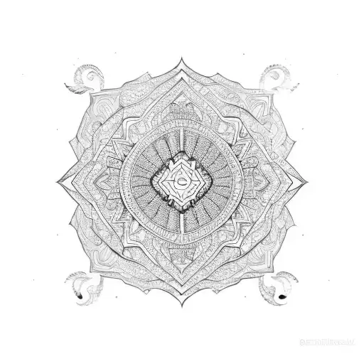 A Guitar Made Up Of Intricate Geometric Patterns