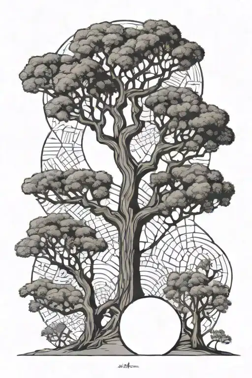 Mesquite Trees With Moon