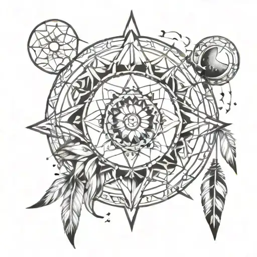 Dreamcatcher Sun Stars Moon