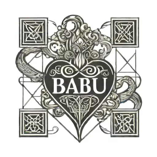 Heart With Word Babu Simple