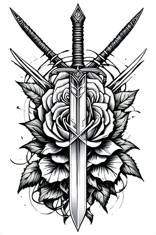 Sword Rose Intertwined