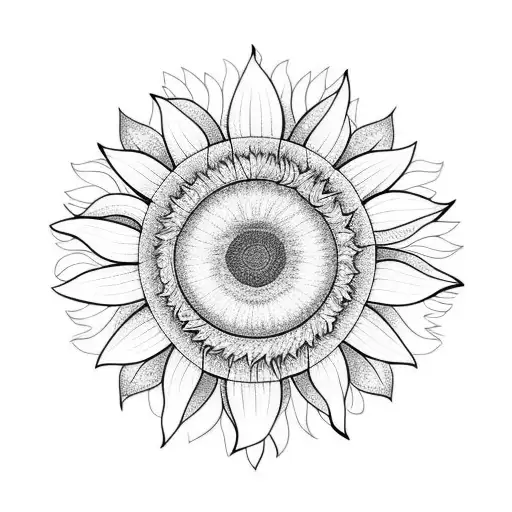 Sunflower Combined With A Sun