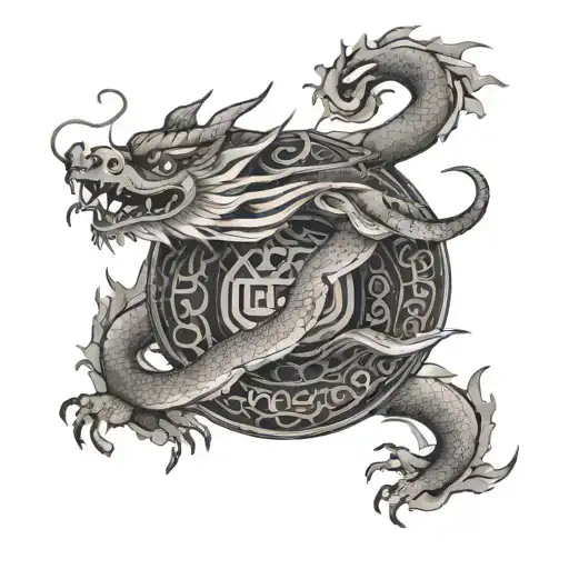 Chinese Dragon Intertwined