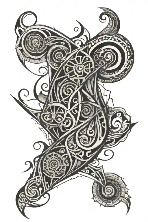 Scroll Tribal Design
