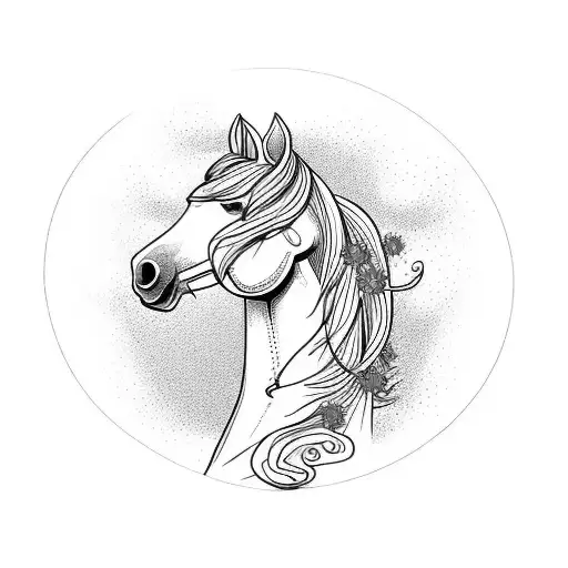 A Majestic Horse Galloping Through A Field Of Wildflowers