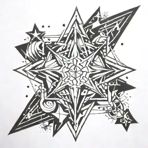 Broken Sword With Stars Around It