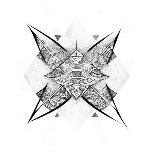 Tribal Design For The Left Chest And Shoulder With Fish Scales