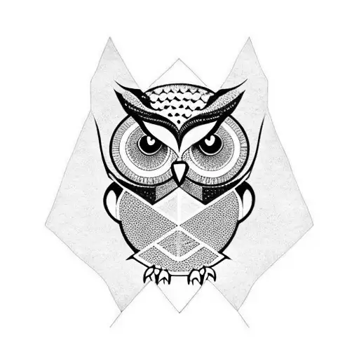 Owl With A Stop Watch Incorporated Into It's Chest