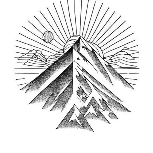 Mountain Scene In Rectangle