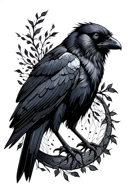 Raven And Crescent Vine