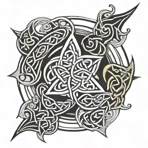 Celtic Pattern Incorporating Elements Forming