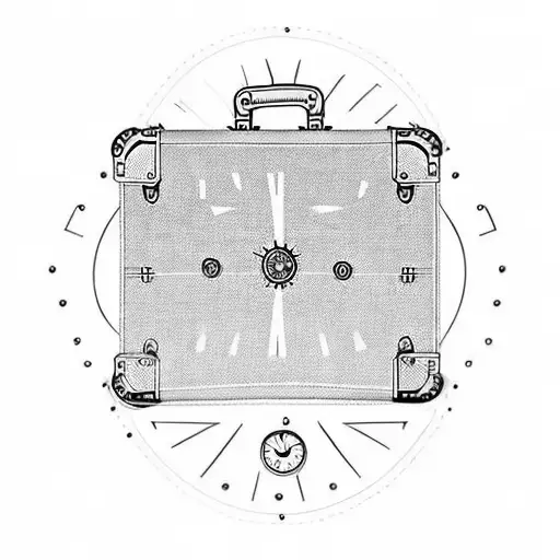 A Time-traveling Suitcase With Clock Hands As Handles