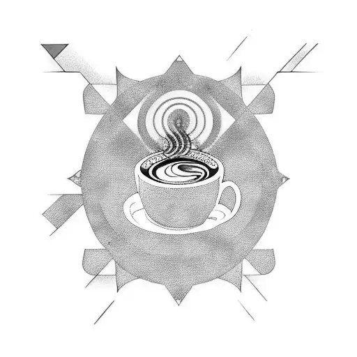 Psychedelic Anime Scene With A Coffee Theme