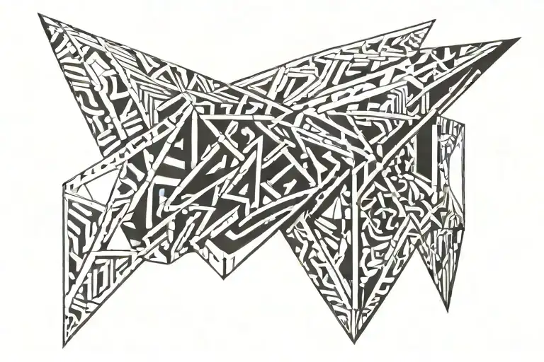 Side Neck Geometric Lines Arrow Neck