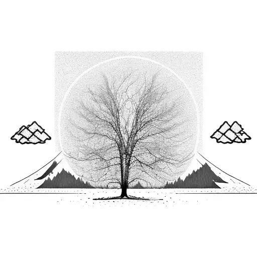 A Lone Tree With An Empty Swing On A Grass Covered Hill