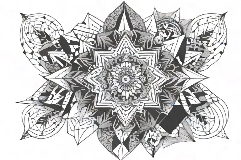 Female Mandala Design Combining Elements