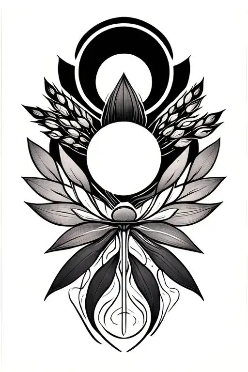 Lotus Virgo Wheat Sun Moon Phases Book Open