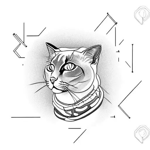 Siamese Cat Sitting Full Body