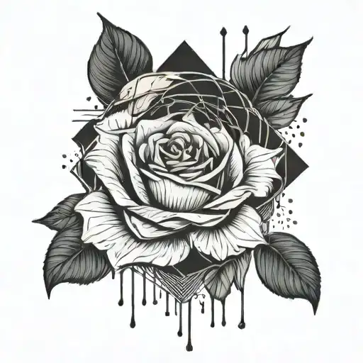 Dripping Rose And Moon