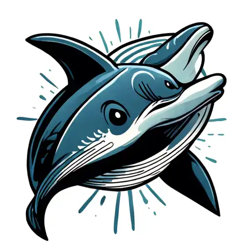 Friendship Tattoo With A Dolphin Cartoon