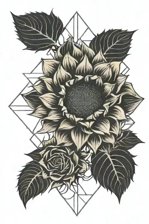 Sunflower And Rose
