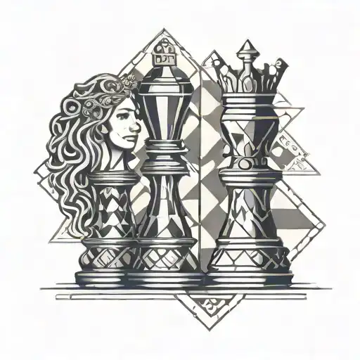 King And Queen Chess Piece Intertwined Symbolizing Growth