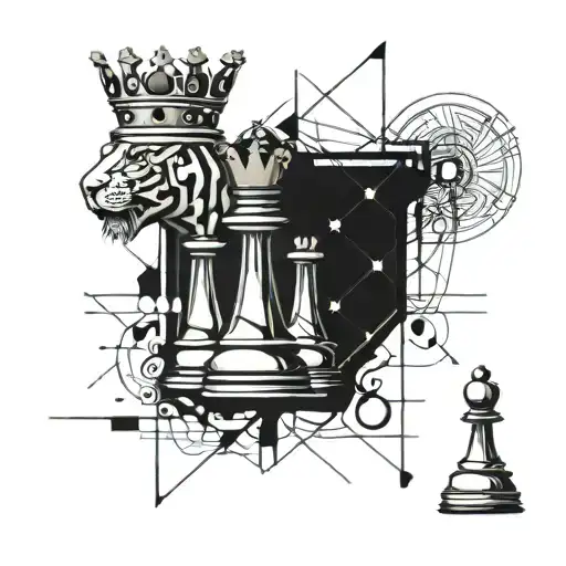 King Chess Piece Incorporating Elements