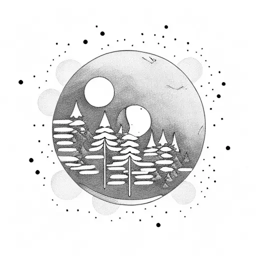 Simplistic Ufo Floating Above Forest