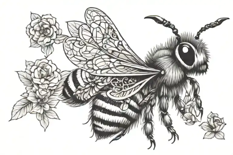 Bee With Floral Ornament