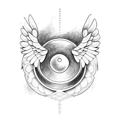 Angel Wings With Ying Yang