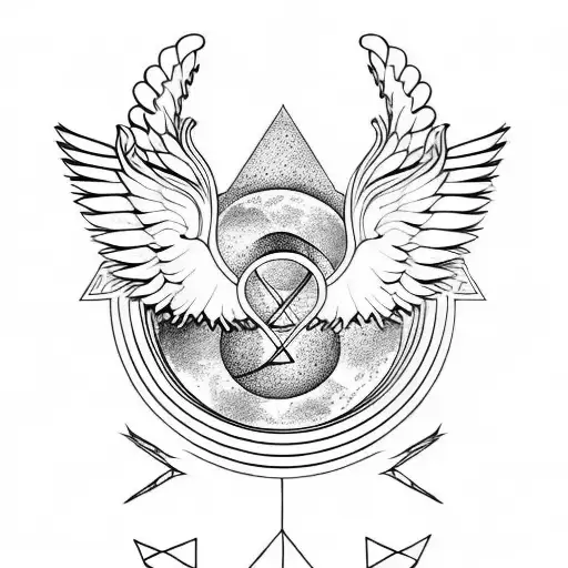 Angel Wings With Ying Yang