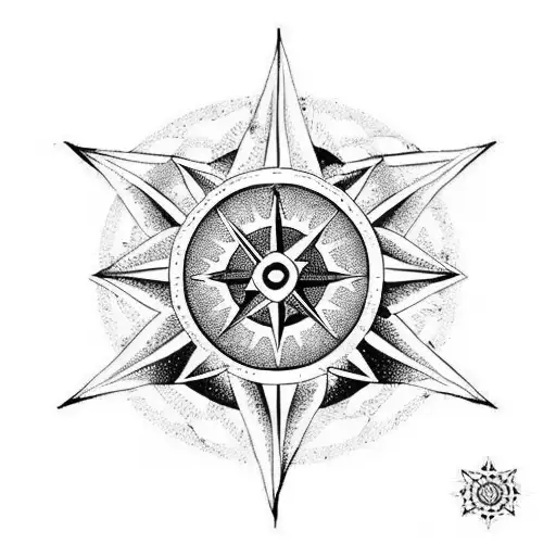 Greek Geometric With Compass And Roses And Quotes