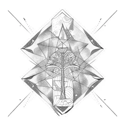 Aquarius Constellation With Palm Tree Elements