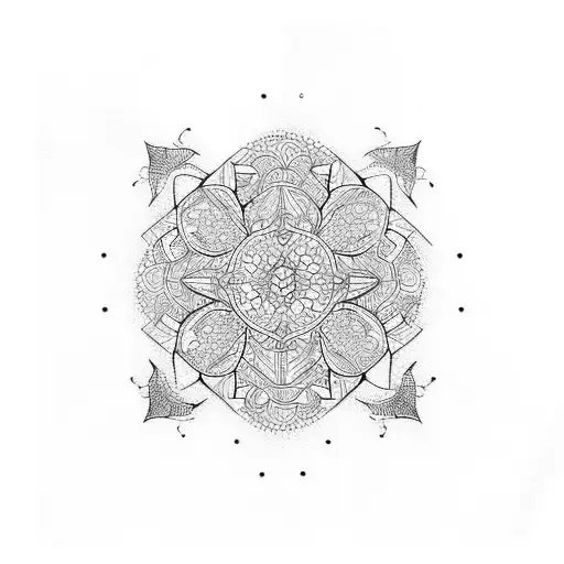 Sunrise Line Work With Portuguese Tile Influence