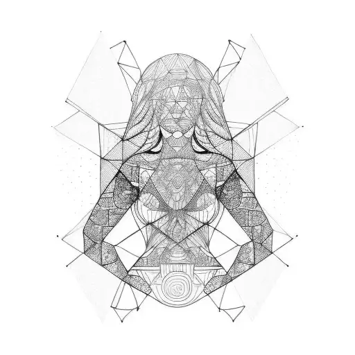 Shaded Abstract Lines That Wraps Around The Arm Representing A Dancing Figure Of A Girl