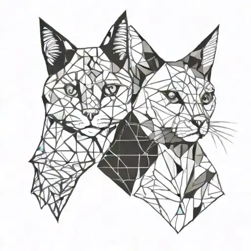 Cat And Dog Head Profile Holding