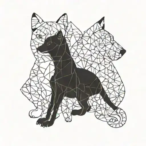 Cat And Sausage Dog Head Mirroring Each Other