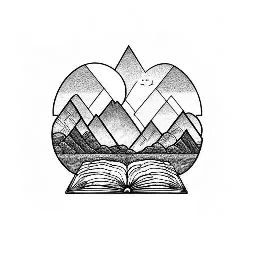 Books And Coffee Looking Out Window Facing Mountains And River